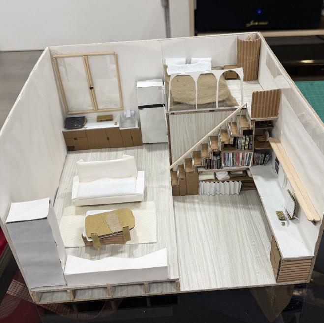 繪畫 （一點透視圖）室內設計草圖