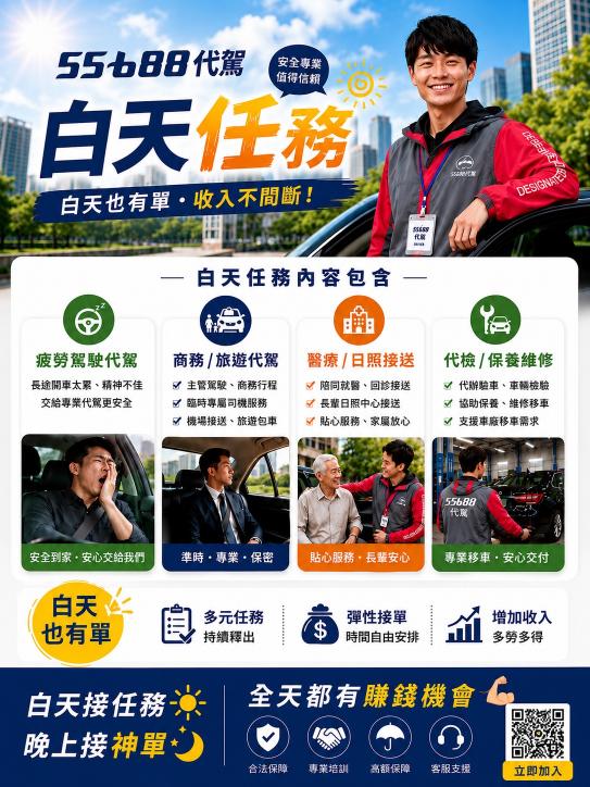 🔥🔥🔥 學生上班族兼職首選｜ 55688代駕-桃園