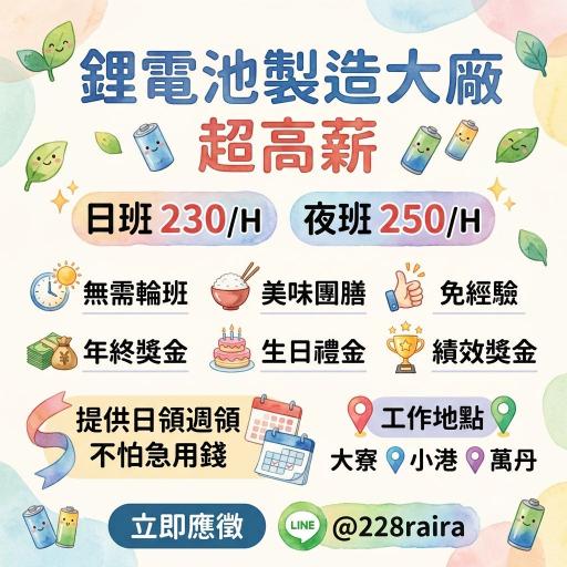 🌸上市櫃輕鬆60K💰額外獎金⭕️免經驗⭕️可日週領✨供餐供車位 ✅
