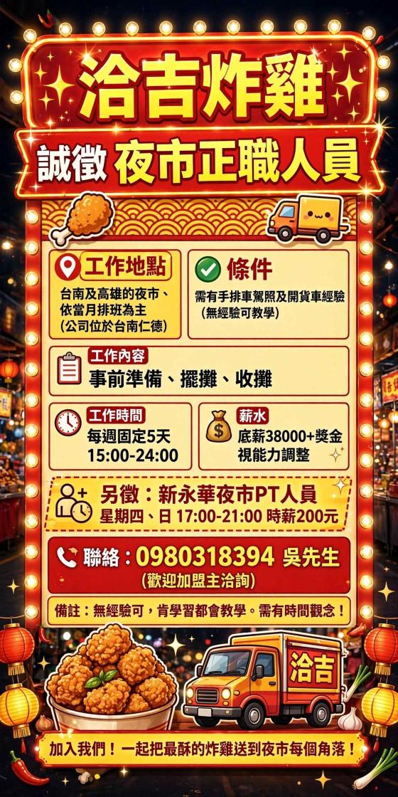 夜市擺攤人員（星期三四日）